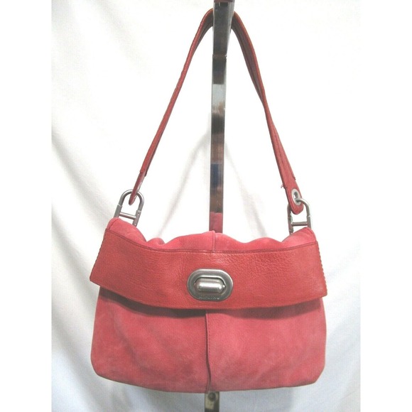 Kipling Medium Size Red Nubuck Leather Hobo Shoulder Handbag - Picture 1 of 12